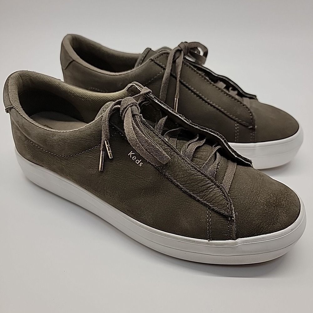 KEDS Rise Metro Women Sz 9 US EU 40 Taupe Nubuck Leather Platform Shoes Sneakers